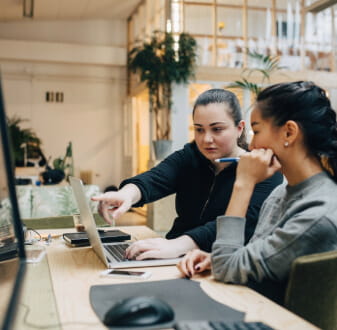 PhD students working