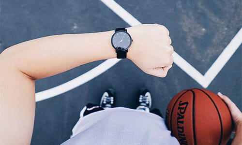 University student life playing basketball